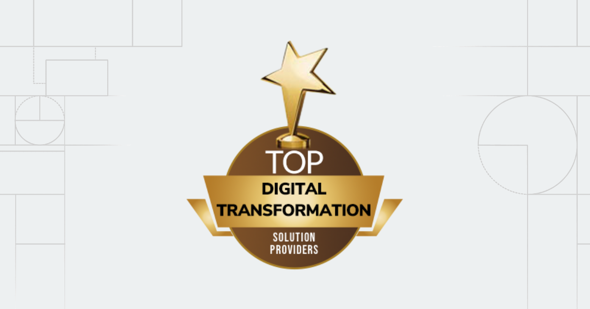 Award banner with the texts "APAC CIOoutlook Top 10 Digital Transformation Solution Providers-2020"